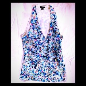 Multi-colored Ann Taylor sleeveless blouse
